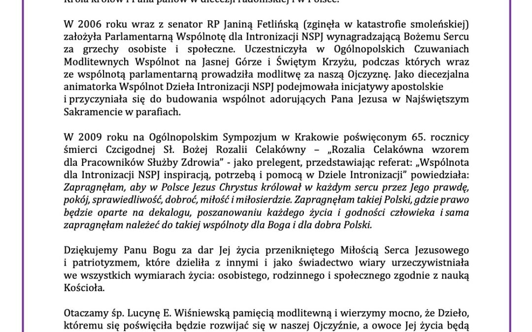 Wieczny odpoczynek racz Jej dać Panie…